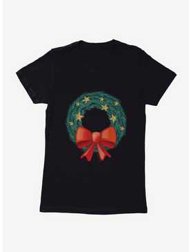 Emoji Holiday Icons Starry Wreath Womens T-Shirt, , hi-res