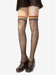 Rainbow Topped Thigh-High Fishnet Tights, , hi-res