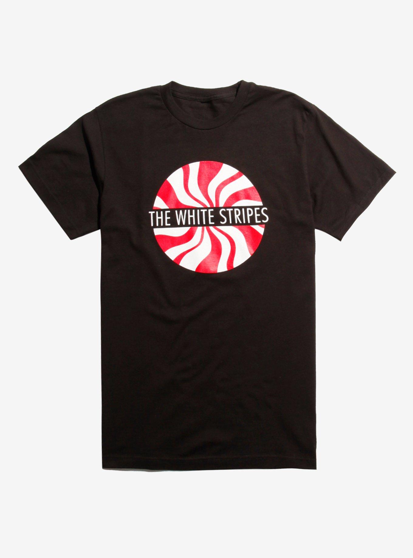 white t shirt with stripes