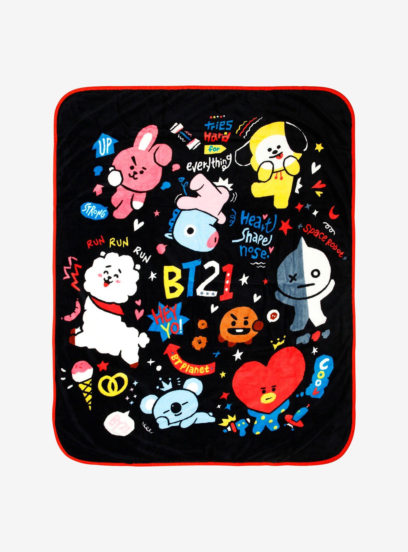 BT21 Doodles Throw Blanket