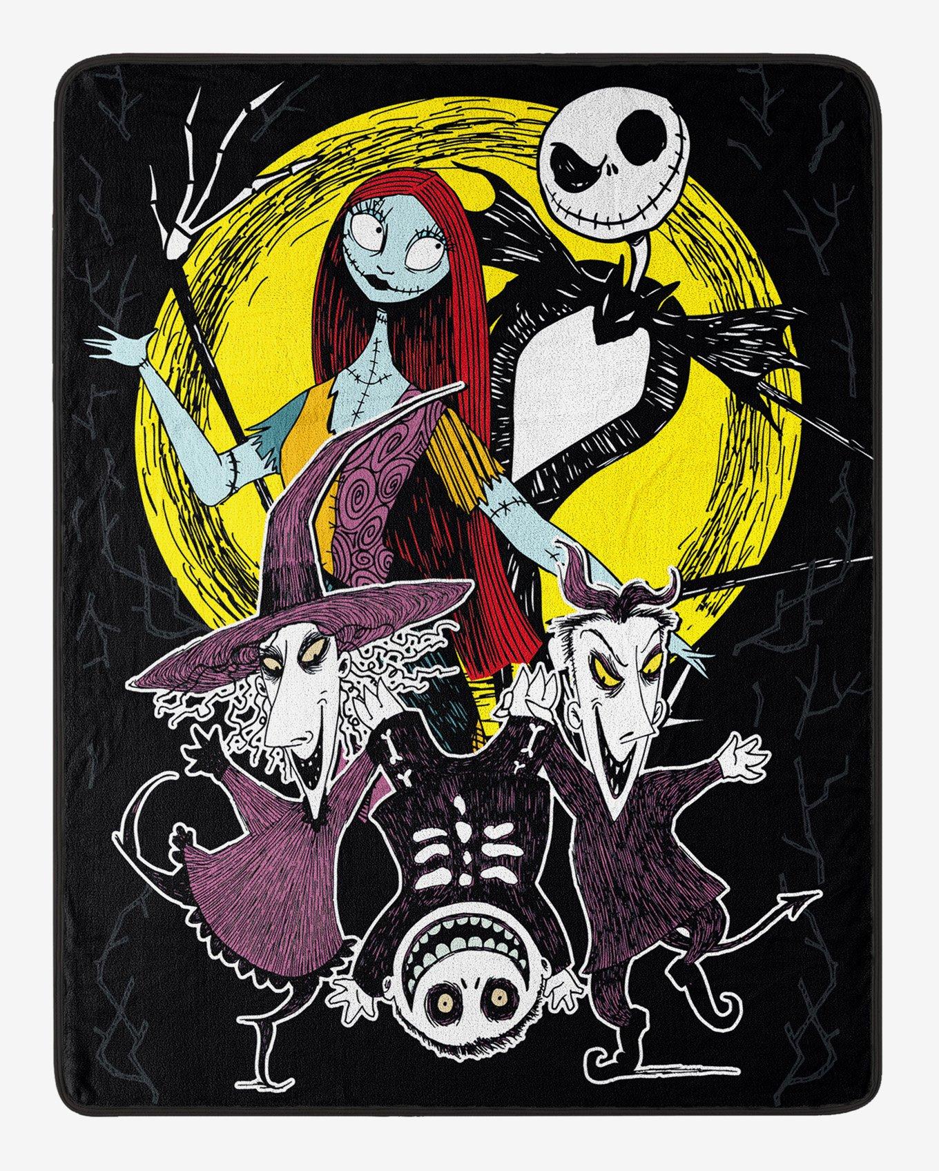 The Nightmare Before Christmas Sketch Moon Throw Blanket