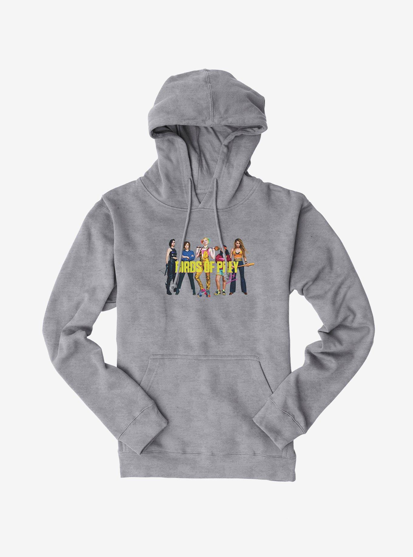 DC Comics Birds Of Prey Harley Quinn And Her Crew Hoodie, HEATHER GREY, hi-res