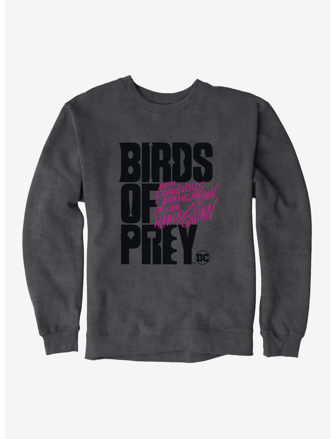 DC Comics Birds Of Prey Movie Title Sweatshirt, CHARCOAL HEATHER, hi-res