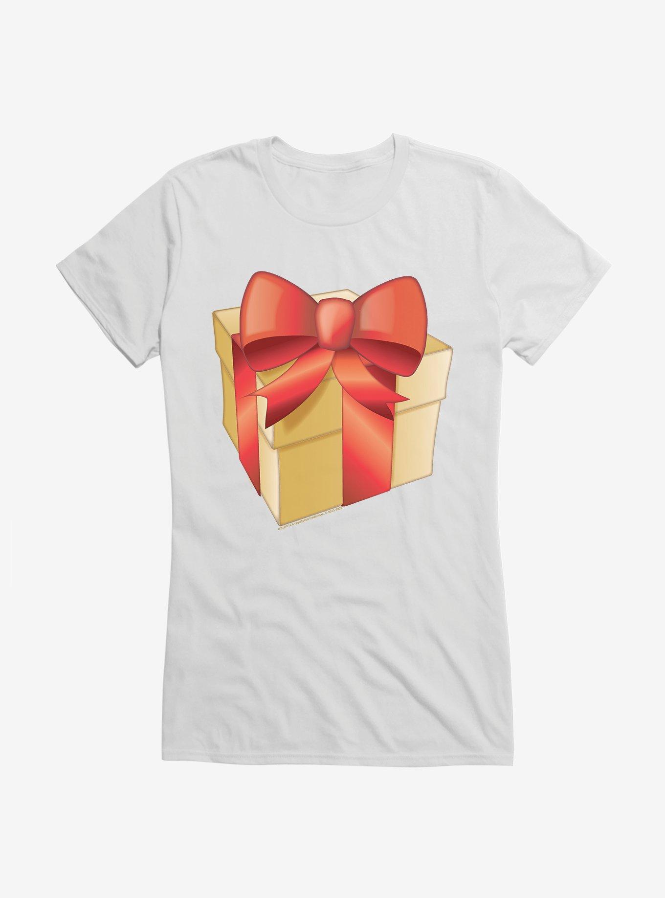 Emoji Holiday Icons Red Ribbon Present Girls T-Shirt | Hot Topic