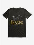 Frasier Gold Logo Outline T-Shirt, BLACK, hi-res