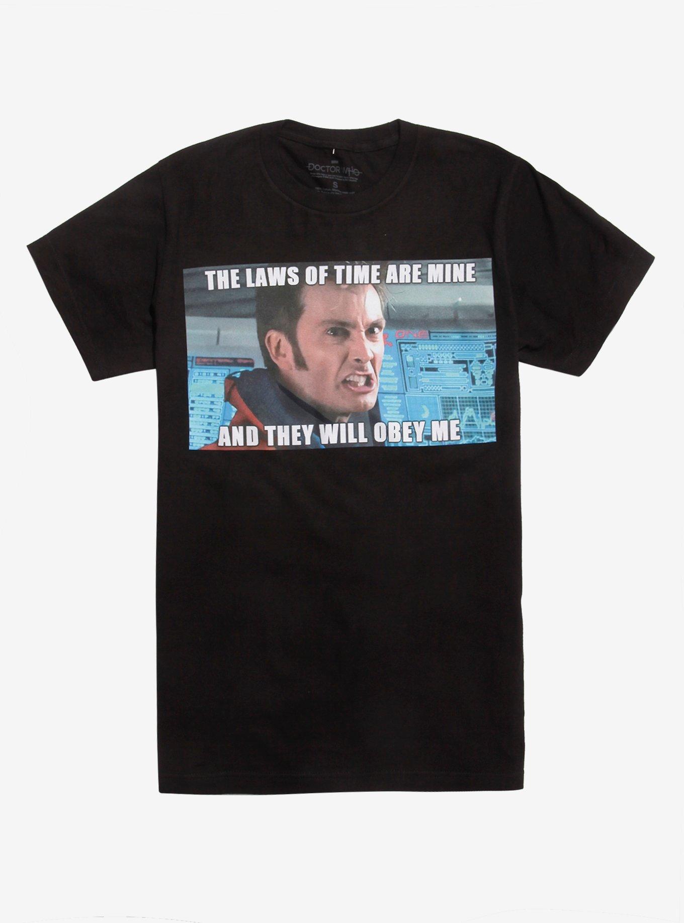 Doctor Who The Laws Of Time Are Mine T-Shirt, BLACK, hi-res