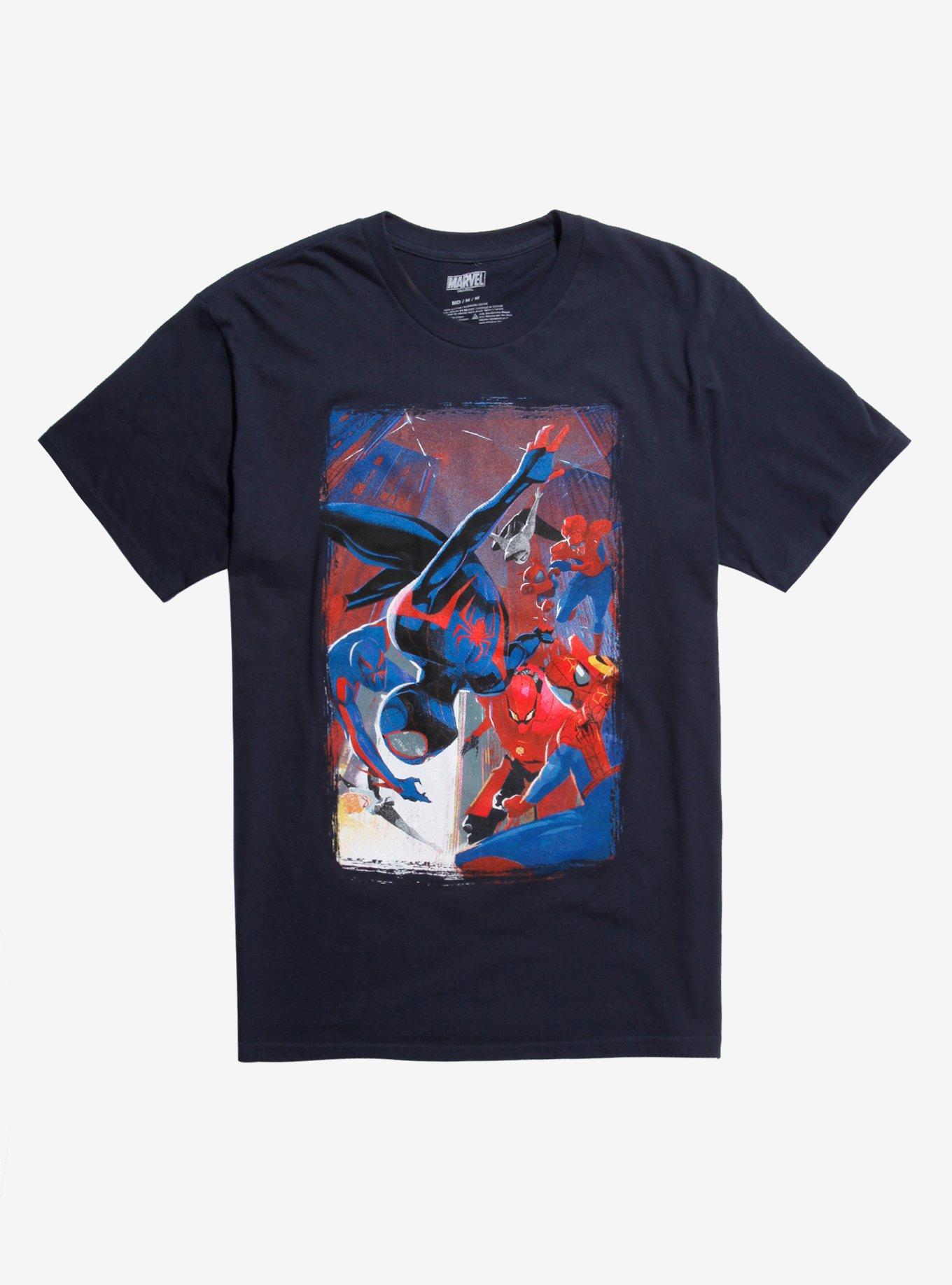 Marvel Spider-Man Miles Group Jump T-Shirt, NAVY, hi-res