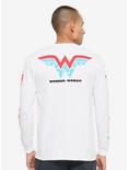 DC Comics Wonder Woman Red & Blue Long Sleeve T-Shirt - BoxLunch Exclusive, WHITE, hi-res