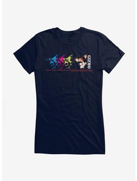 Gremlins Gizmo Colorful Stamp Girls T-Shirt, NAVY, hi-res