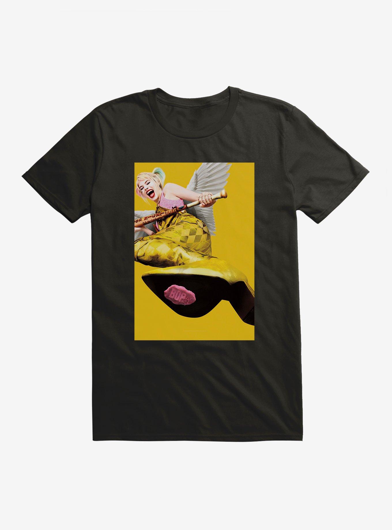 DC Comics Birds Of Prey Harley Quinn Gum Movie Poster T-Shirt, BLACK, hi-res