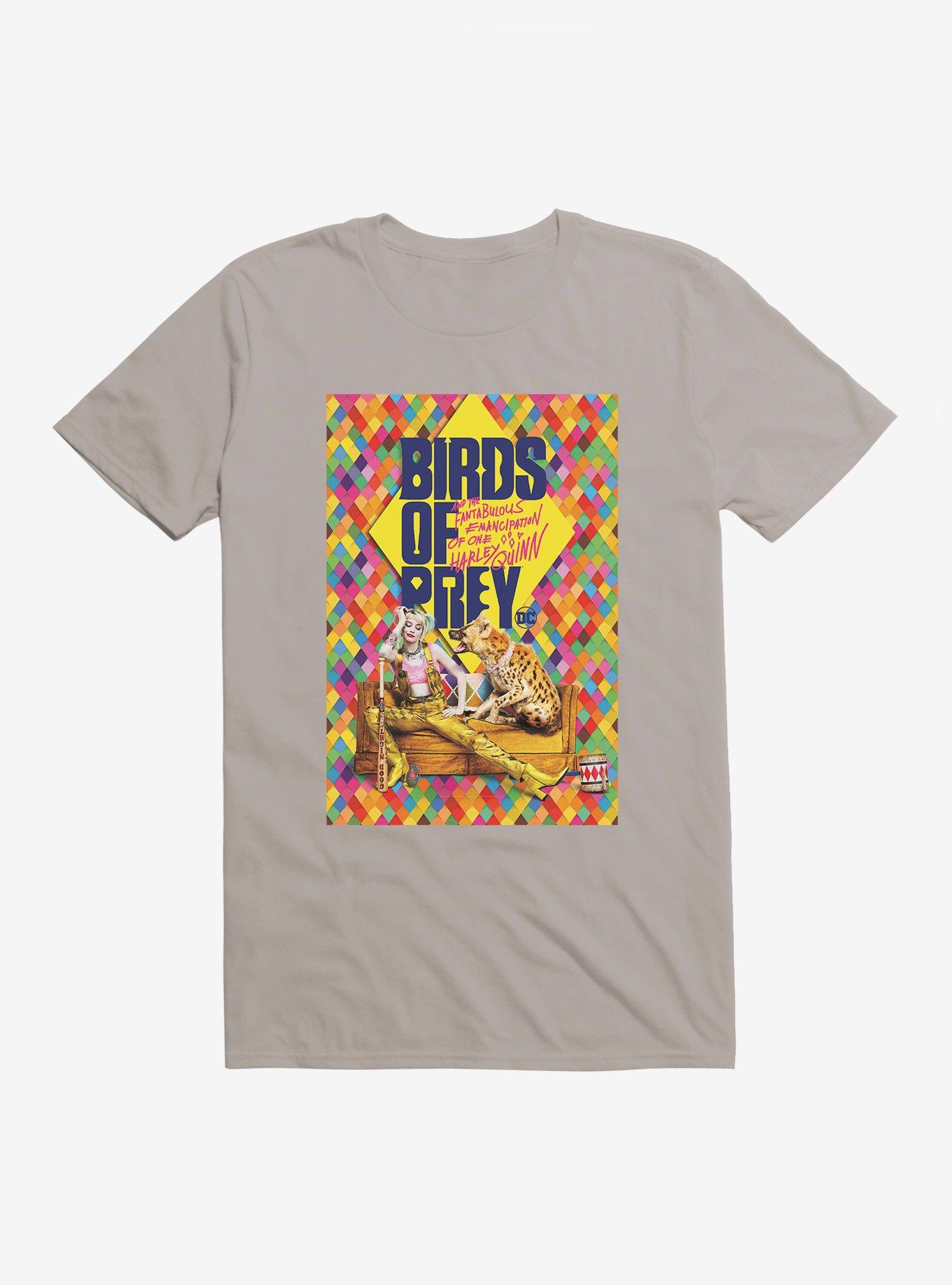 DC Comics Birds Of Prey Harley Quinn Movie Poster T-Shirt, LIGHT GREY, hi-res