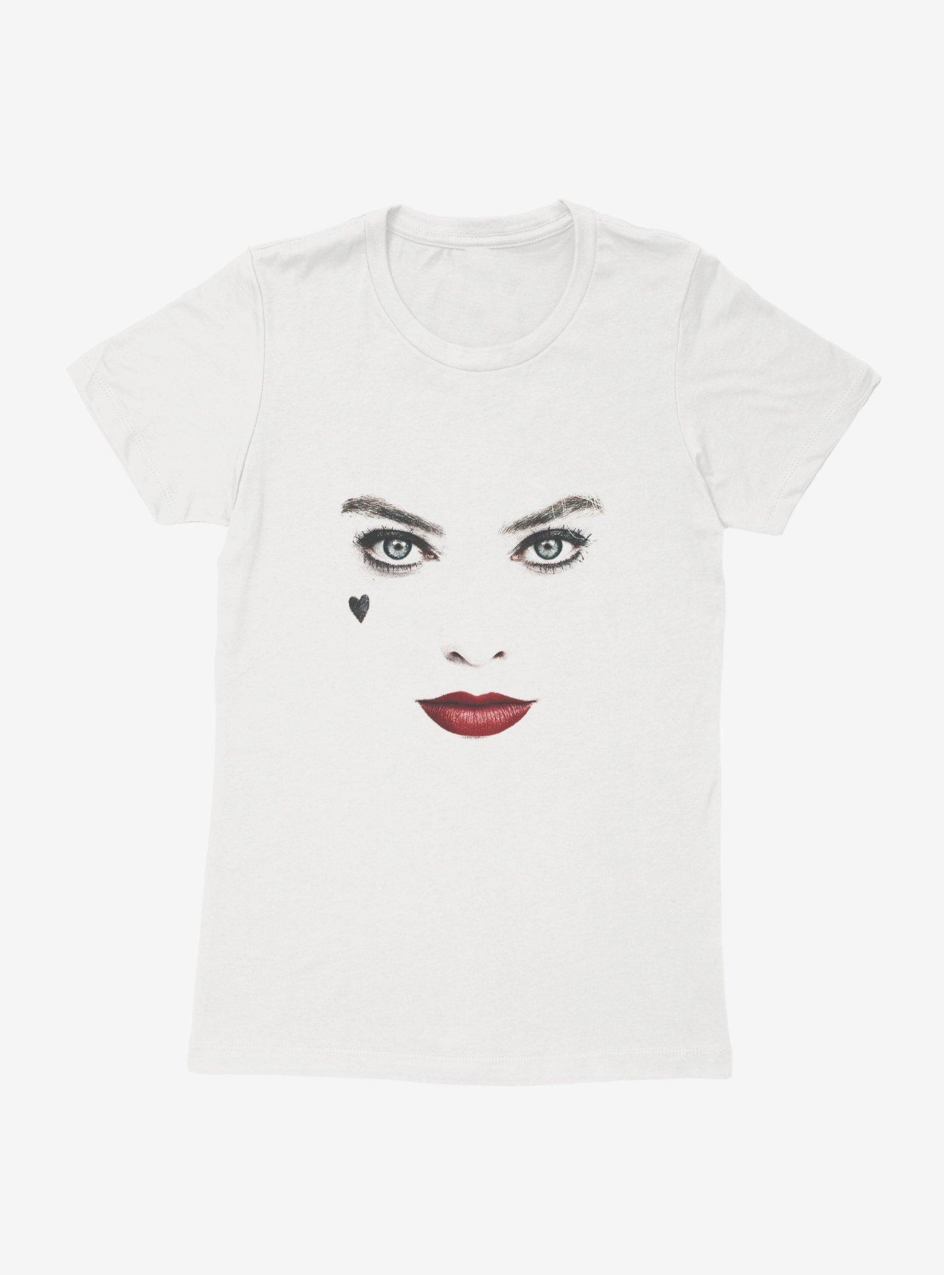 Dc Comics Birds Of Prey Harley Quinn Face Womens T-Shirt - White | Boxlunch