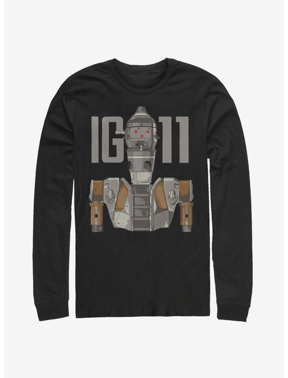 Plus Size Star Wars The Mandalorian IG-11 Illustrated Long-Sleeve T-Shirt, BLACK, hi-res