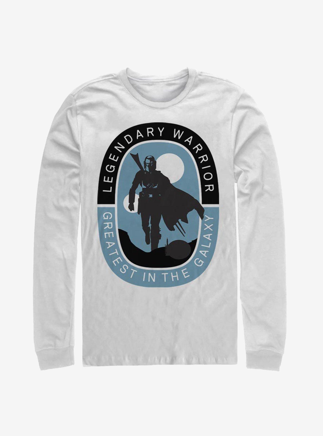 Star Wars The Mandalorian Legendary Warrior Long-Sleeve T-Shirt, WHITE, hi-res