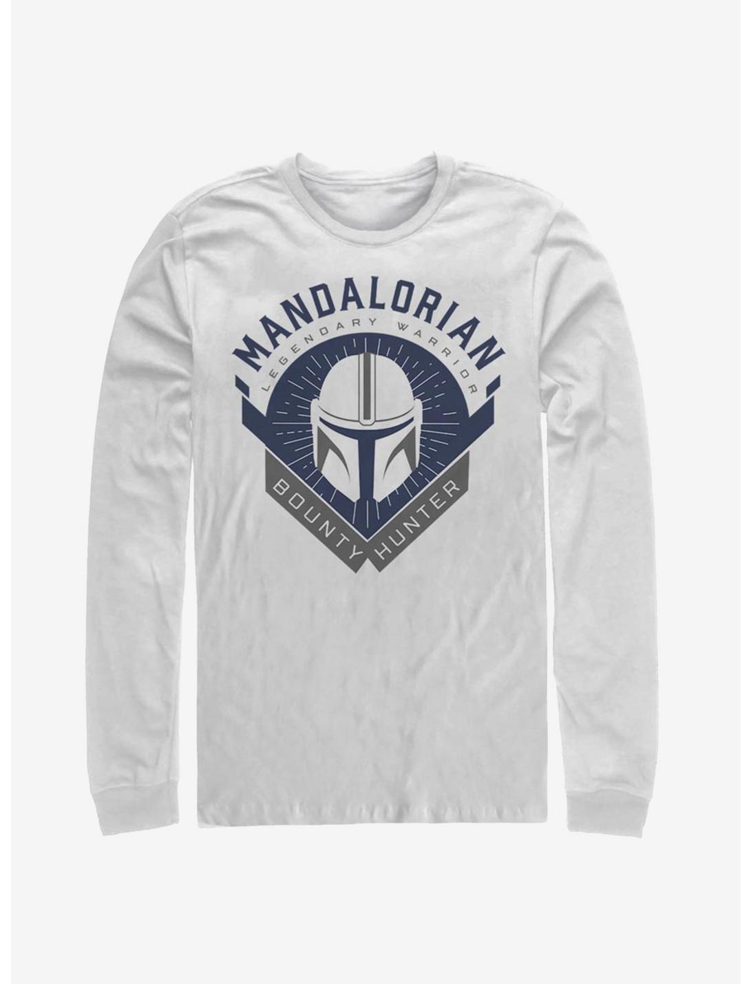 Star Wars The Mandalorian Crest Long-Sleeve T-Shirt, WHITE, hi-res