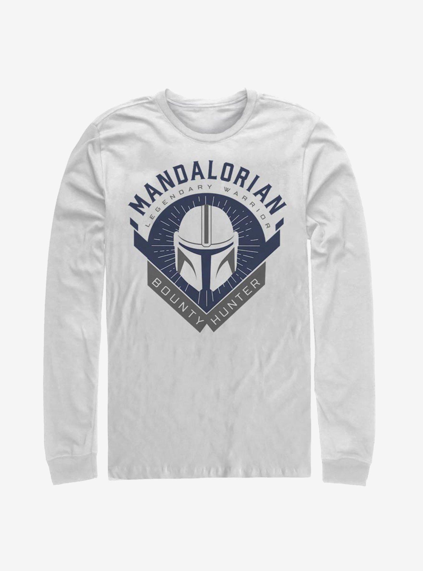 Star Wars The Mandalorian Crest Long-Sleeve T-Shirt, WHITE, hi-res