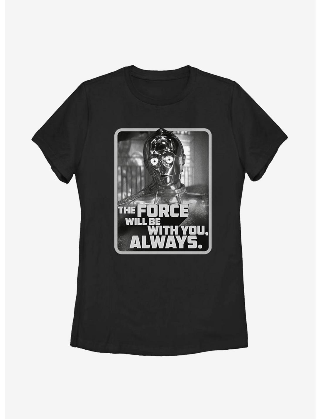 Star Wars Episode IX The Rise Of Skywalker With You C3PO Womens T-Shirt, BLACK, hi-res