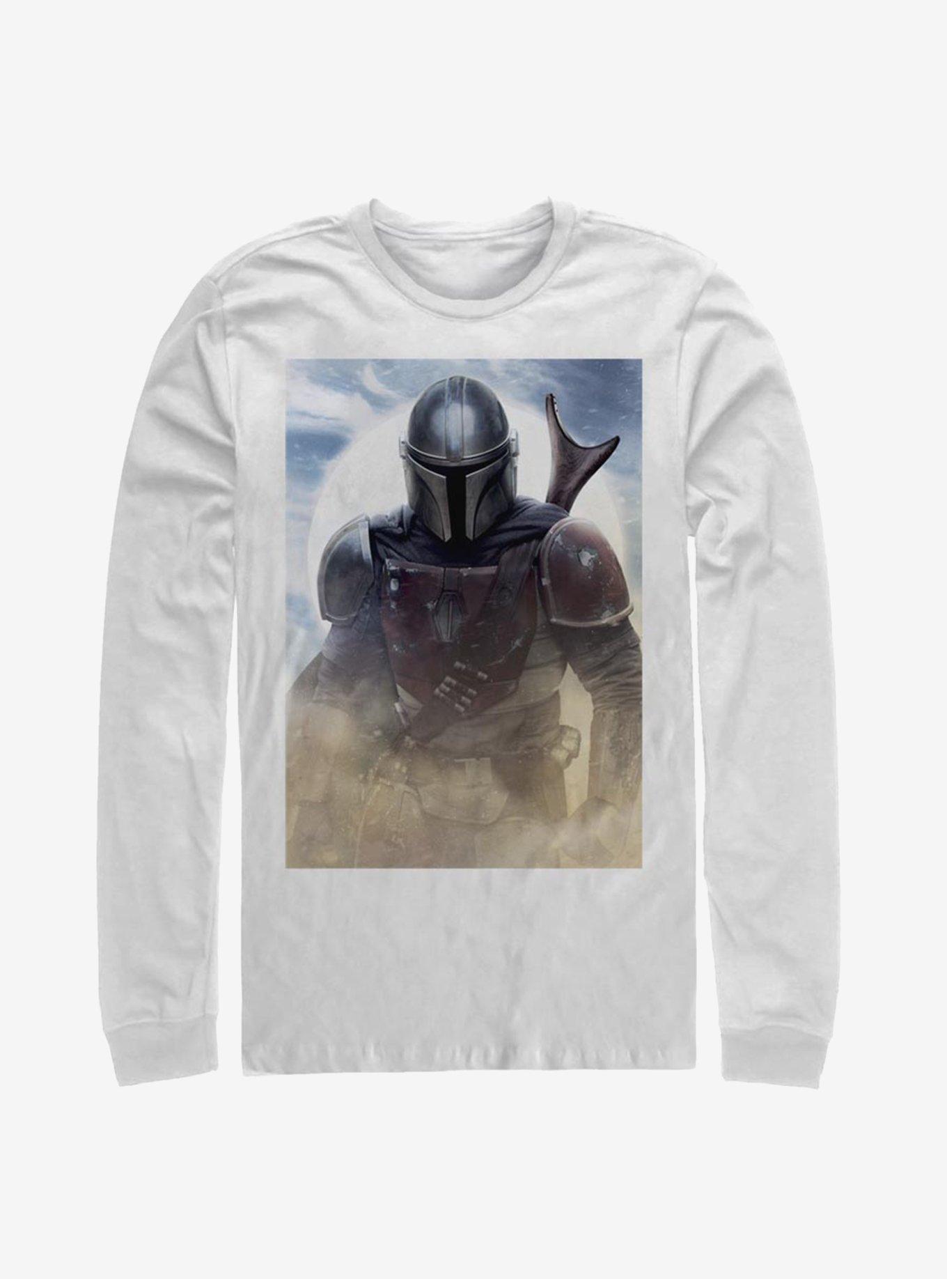 Star Wars The Mandalorian Warrior Poster Long-Sleeve T-Shirt, WHITE, hi-res