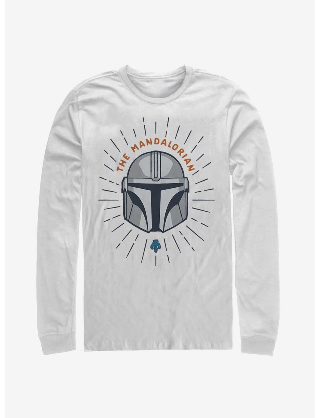 Plus Size Star Wars The Mandalorian Simple Shield Long-Sleeve T-Shirt, WHITE, hi-res
