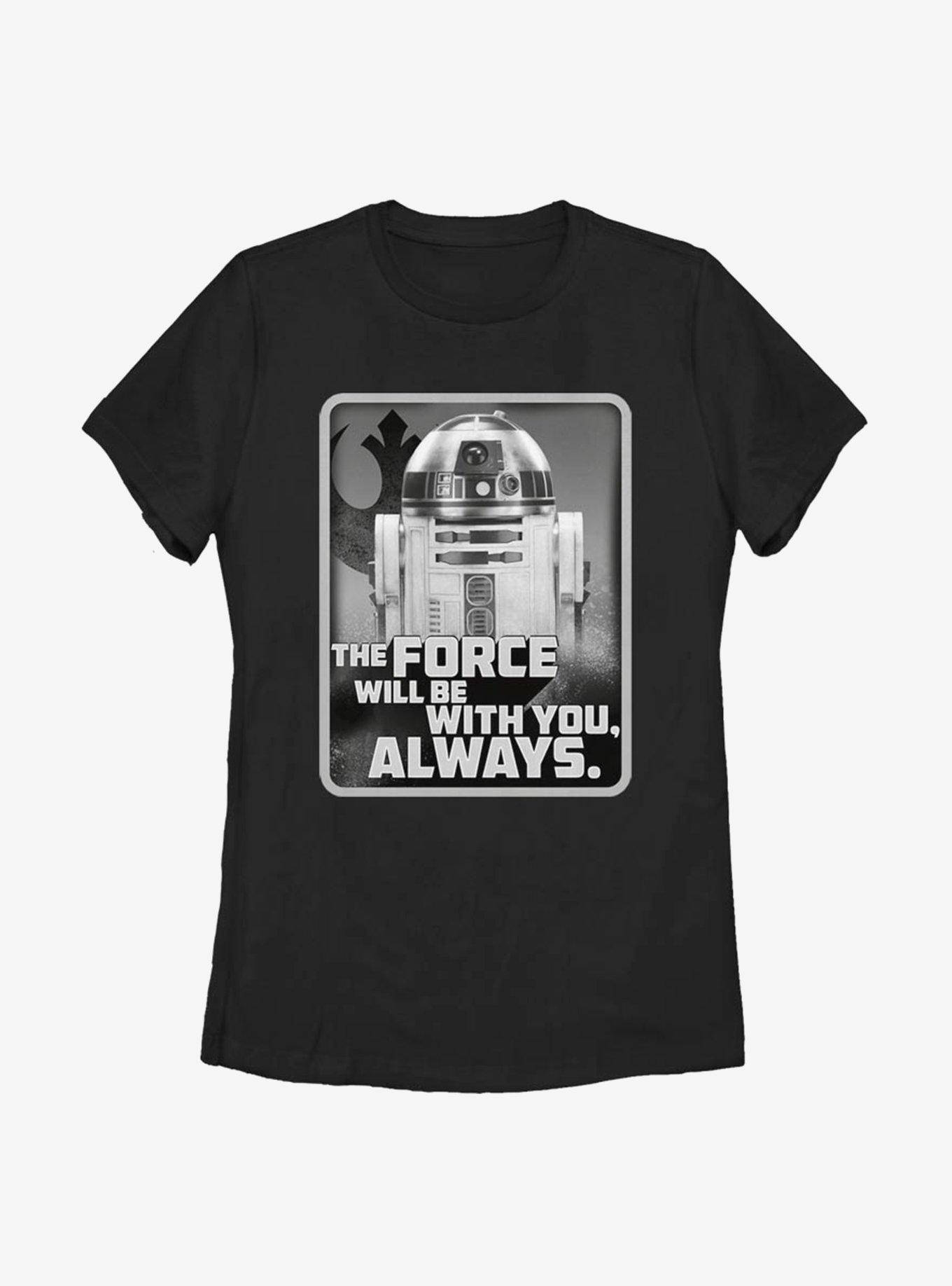 Star Wars Episode IX The Rise Of Skywalker With You R2D2 Womens T-Shirt, BLACK, hi-res