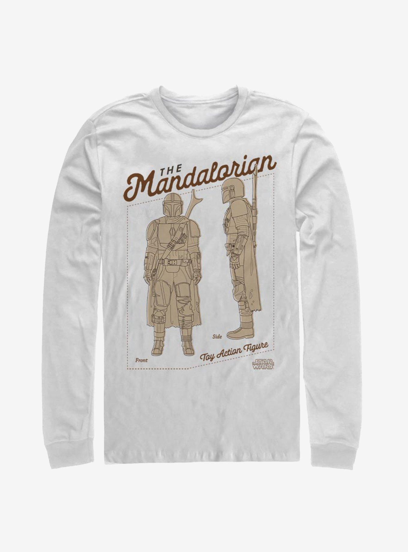 Star Wars The Mandalorian Action Figure Long-Sleeve T-Shirt, WHITE, hi-res