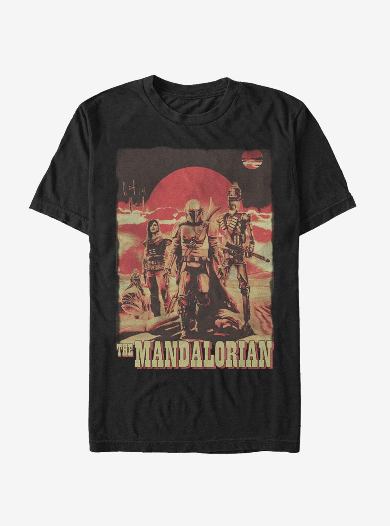 Star Wars The Mandalorian Gritty Mandalorian T-Shirt, BLACK, hi-res