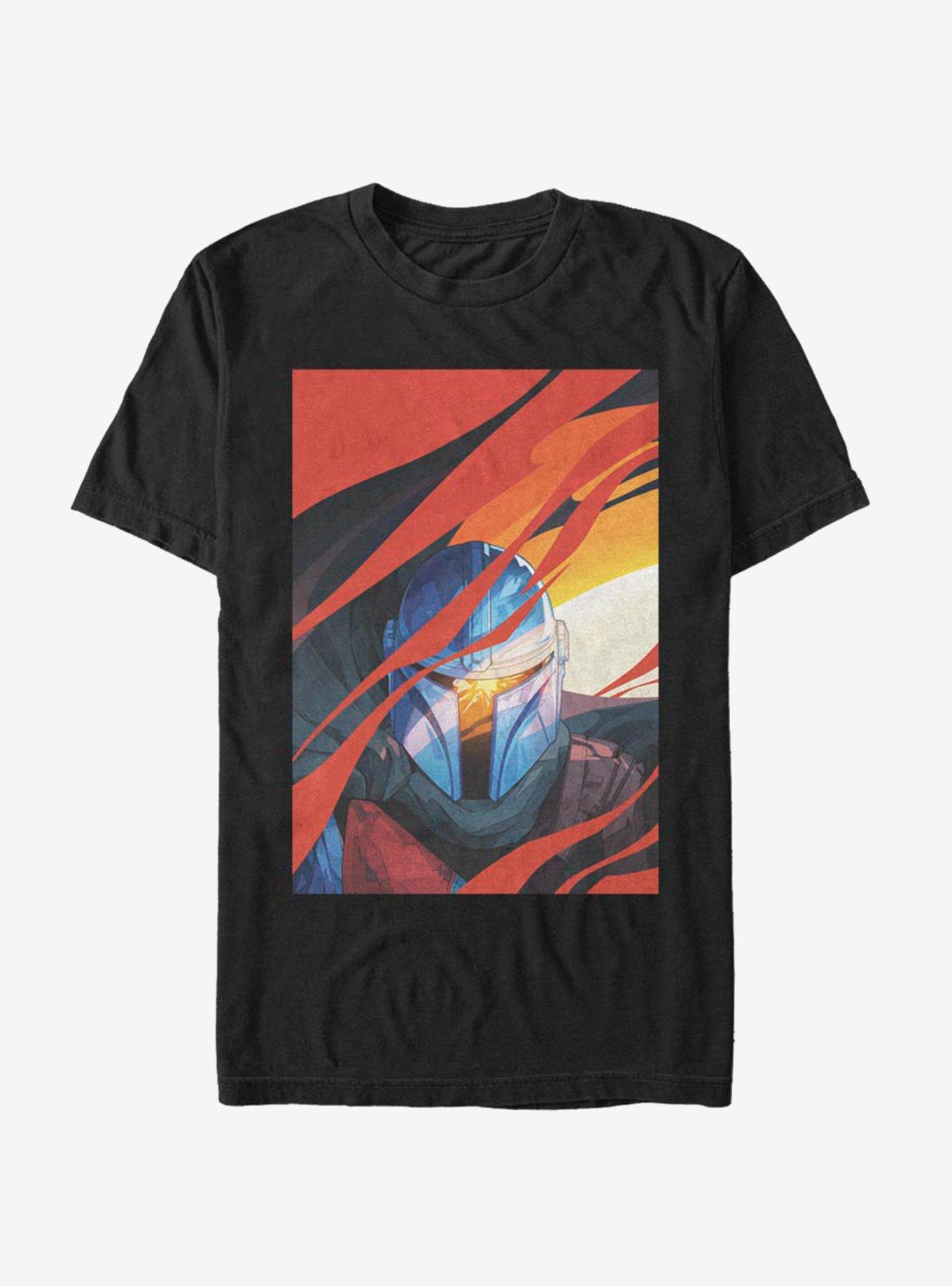 Star Wars The Mandalorian Illustrated Mandalorian Smoke T-Shirt, , hi-res
