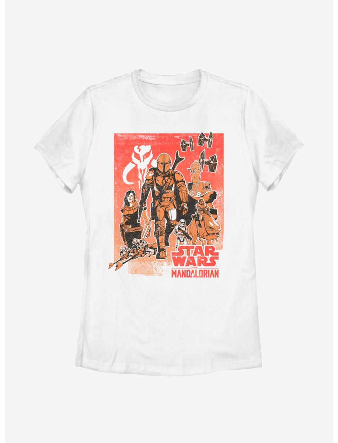 Star Wars The Mandalorian Western Vignette Womens T-Shirt, WHITE, hi-res