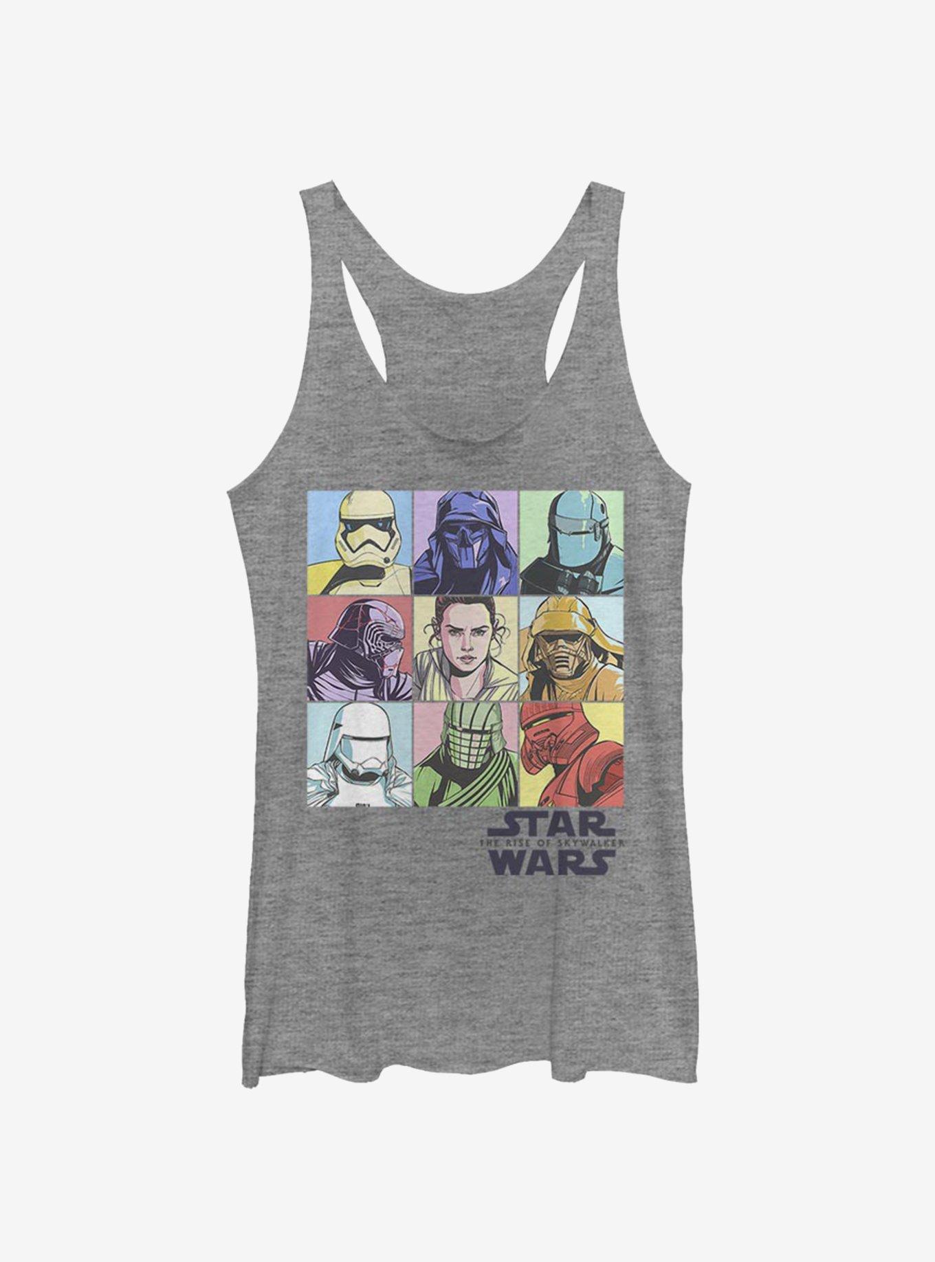 Star Wars Episode IX The Rise Of Skywalker Pastel Rey Boxes Womens Tank Top, GRAY HTR, hi-res