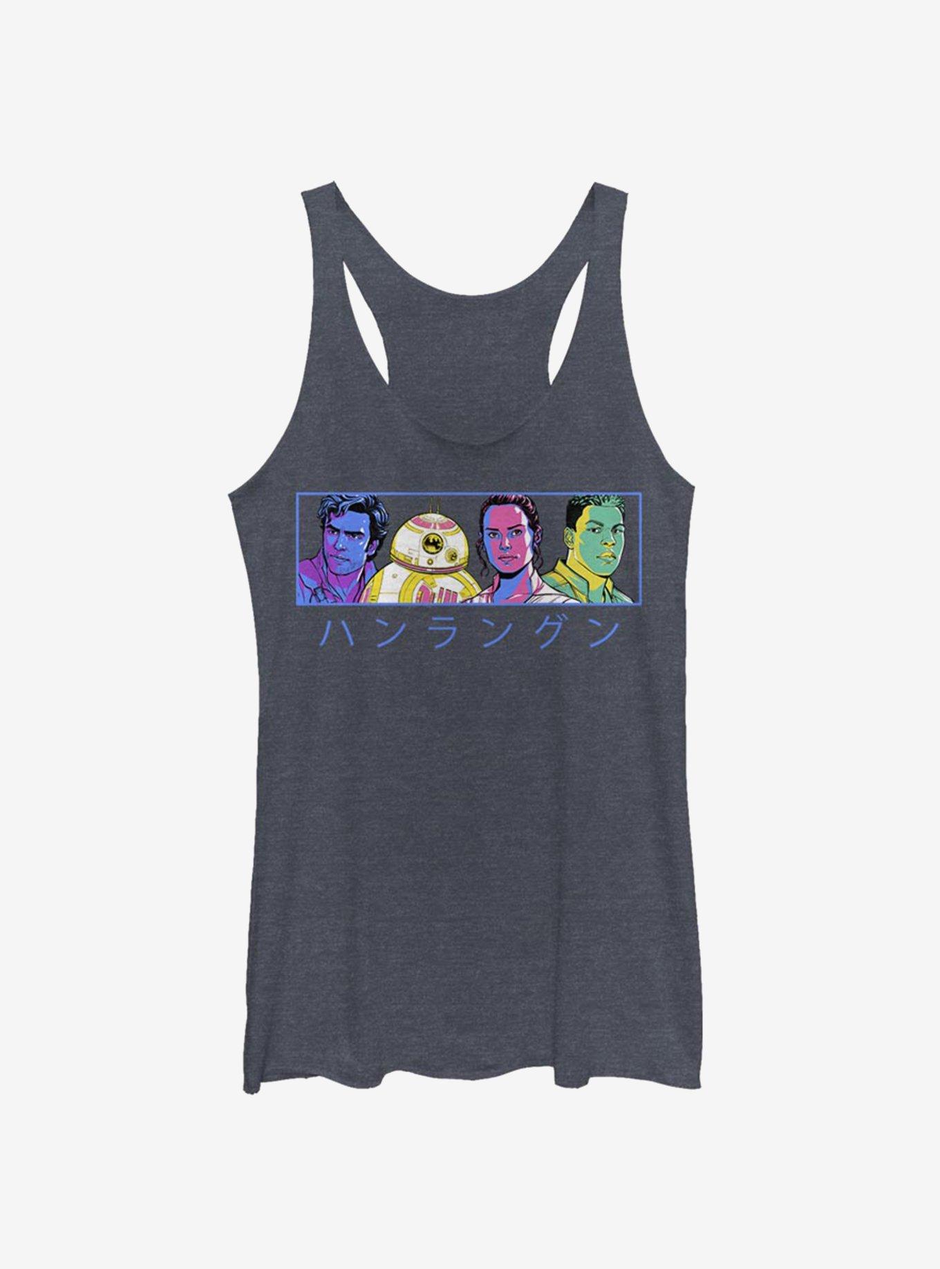 Star Wars Episode IX: The Rise Of Skywalker Line Up Japanese Text Womens Tank Top, NAVY HTR, hi-res