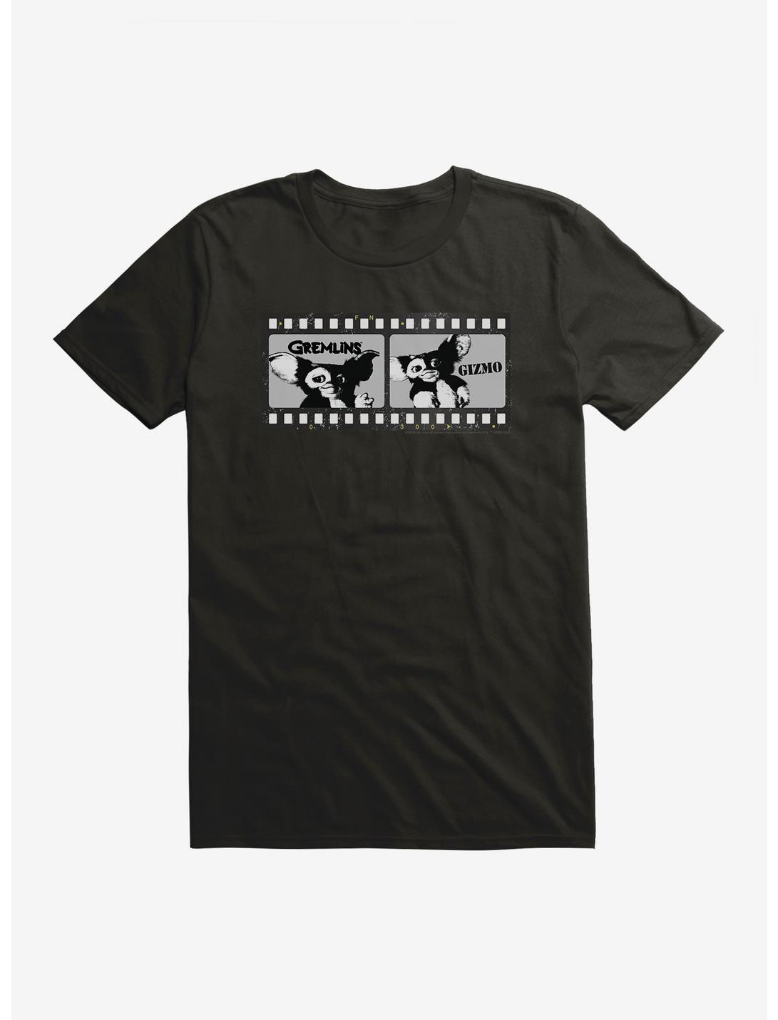 Gremlins Gizmo Film Strip Black And White T-Shirt, BLACK, hi-res