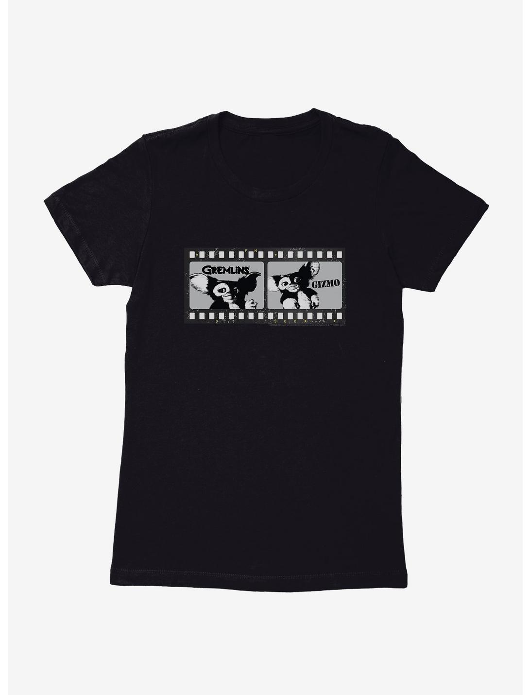 Gremlins Gizmo Film Strip Black And White Womens T-Shirt, BLACK, hi-res