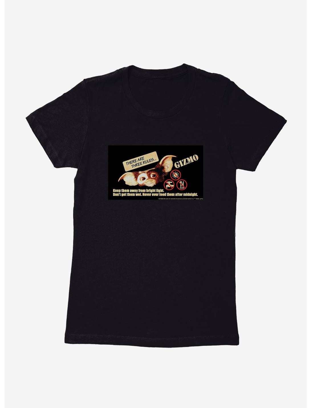 Gremlins Gizmo Rules To Follow Womens T-Shirt, BLACK, hi-res