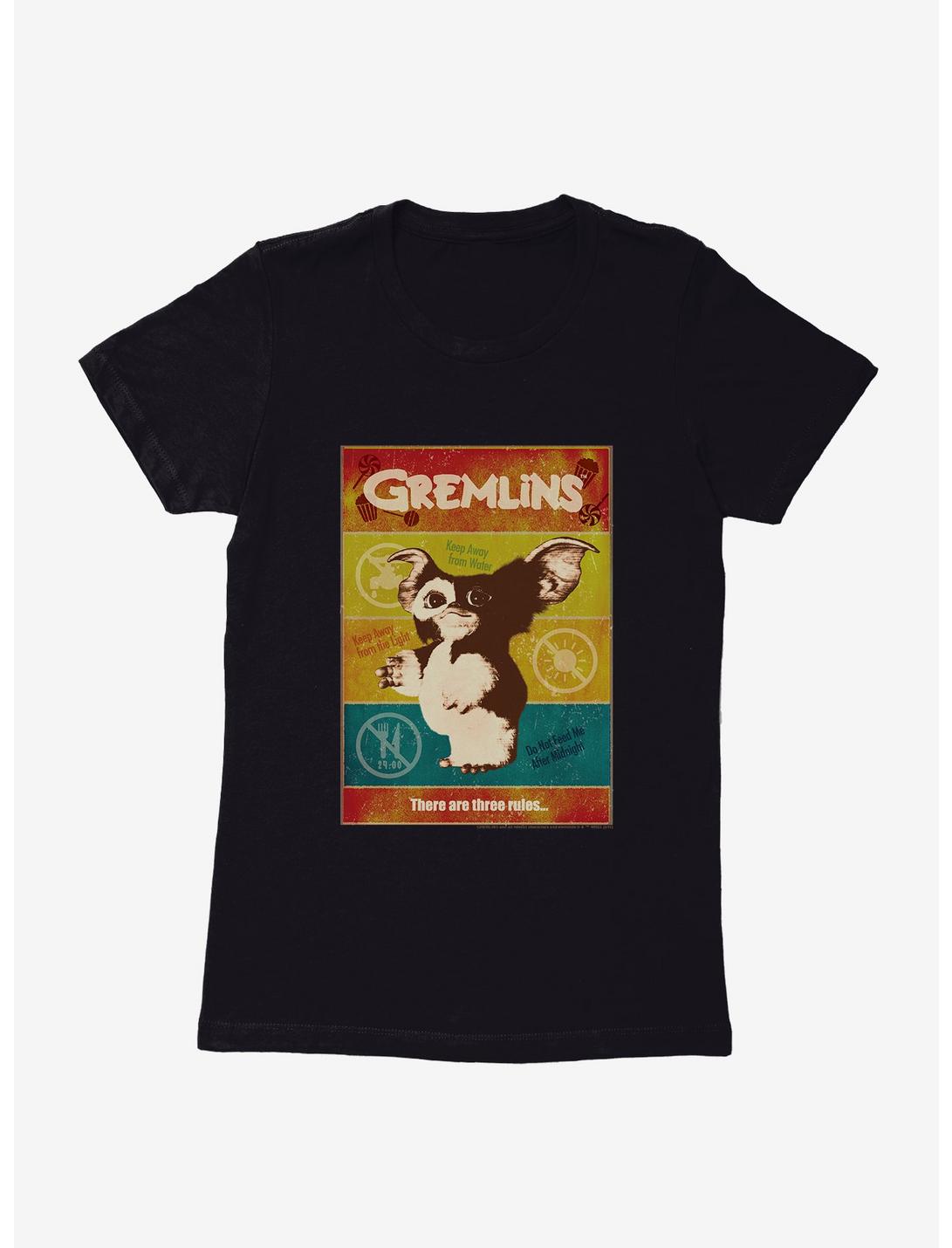 Gremlins There Are Three Rules Womens T-Shirt, BLACK, hi-res