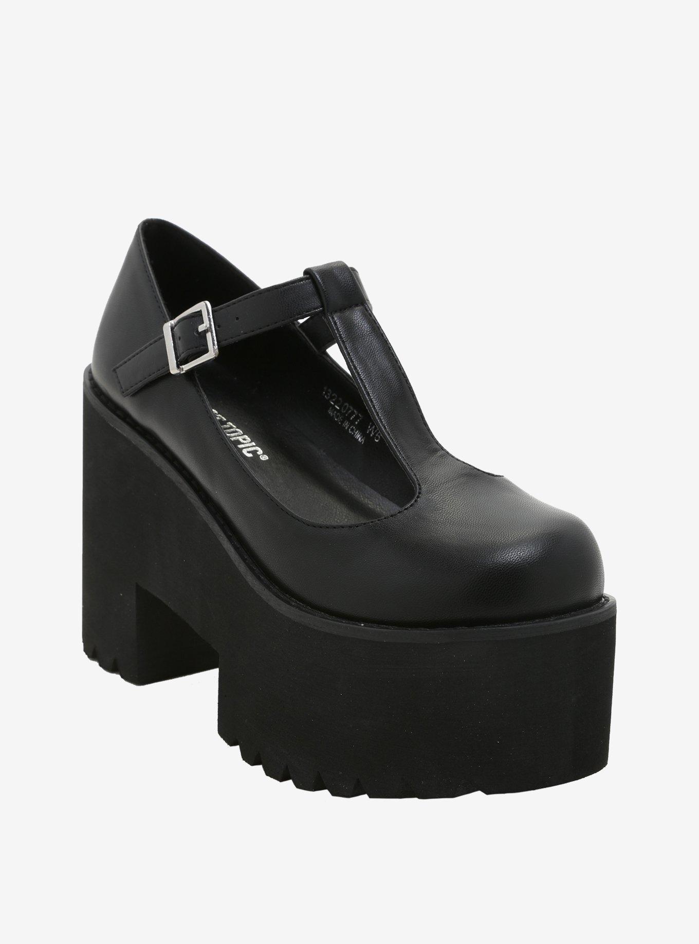 Black platform mary online janes