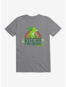 Care Bears Good Luck Bear Kiss Me I'm Irish Colored Rainbow T-Shirt, STORM GREY, hi-res