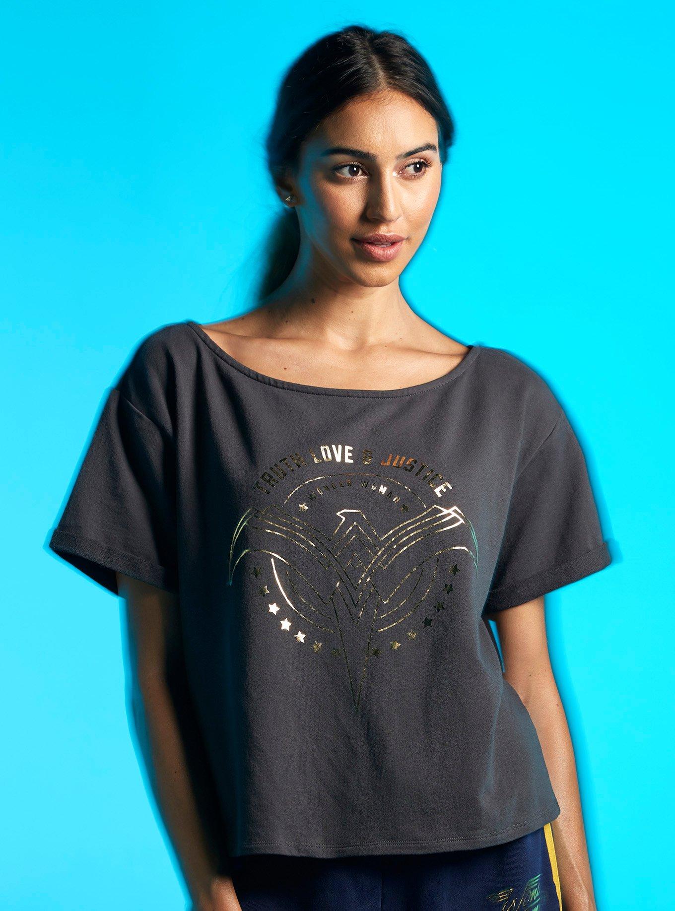 Her Universe DC Comics Wonder Woman 1984 Mineral Wash Lounge Top, MULTI, hi-res