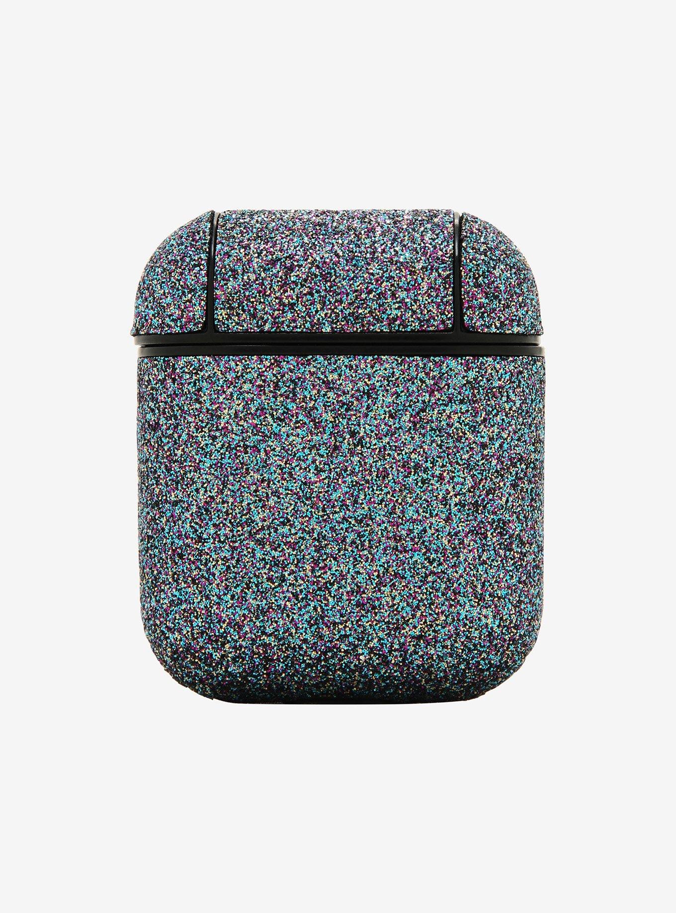 Blue Glitter Wireless Earbud Case Cover, , hi-res