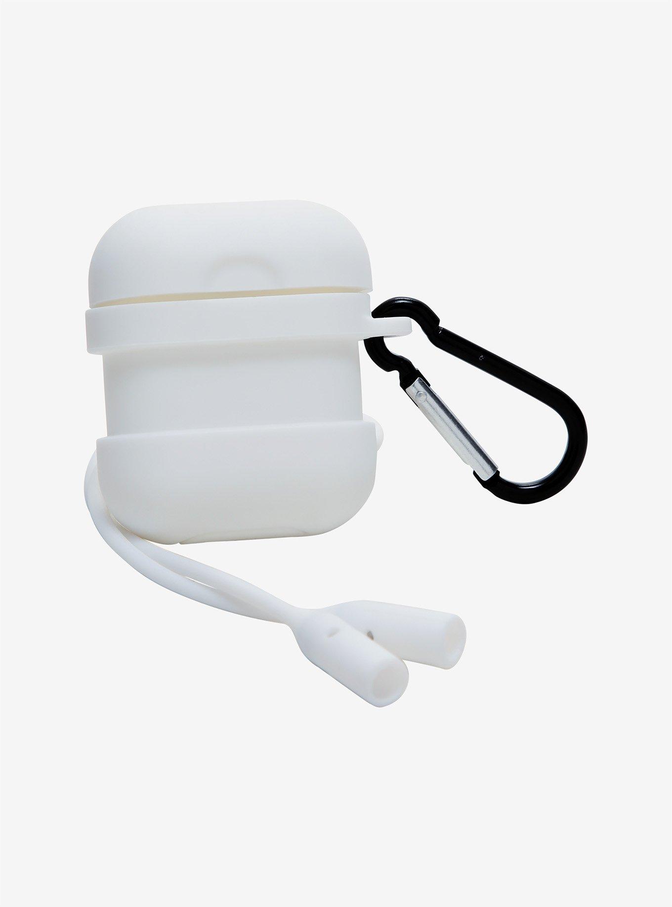 White Silicone Wireless Earbuds Case & Tether, , hi-res