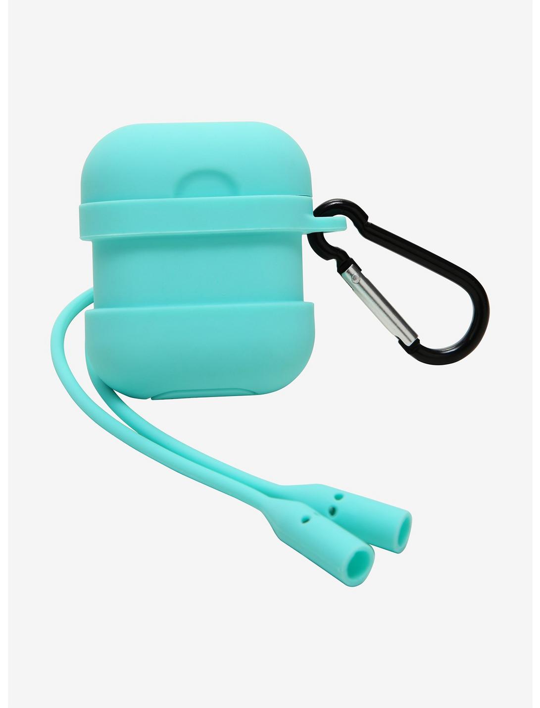 Turquoise Silicone Wireless Earbuds Case & Tether, , hi-res
