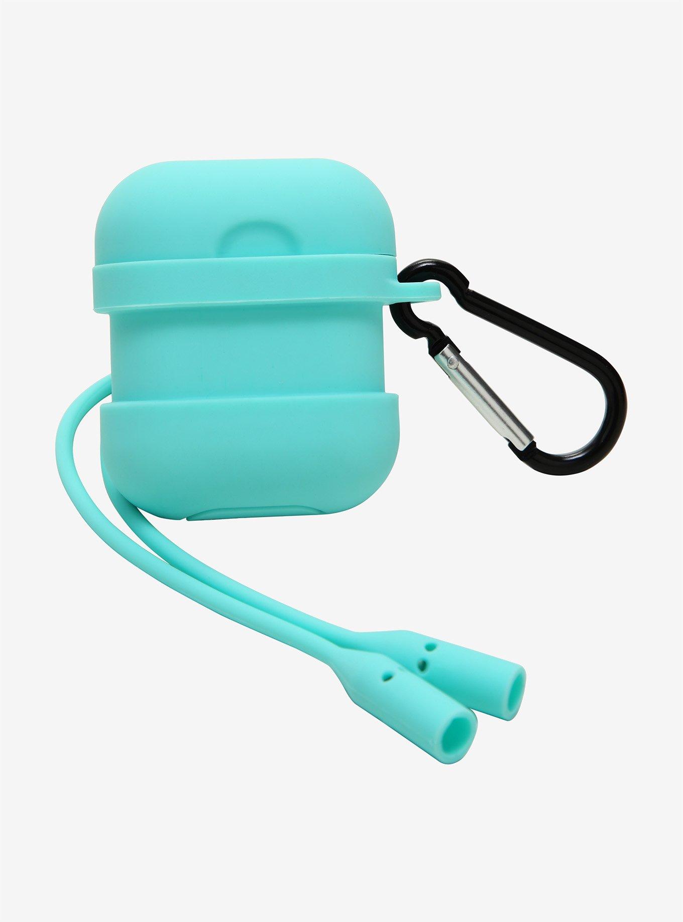 Turquoise Silicone Wireless Earbuds Case & Tether, , hi-res