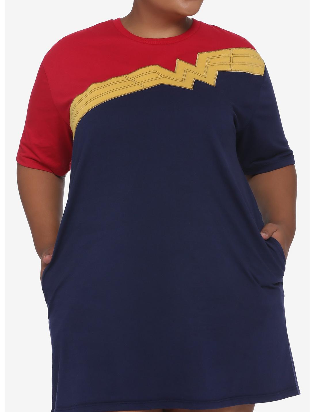 Her Universe DC Comics Wonder Woman 1984 Color-Block T-Shirt Dress Plus Size, MULTI, hi-res