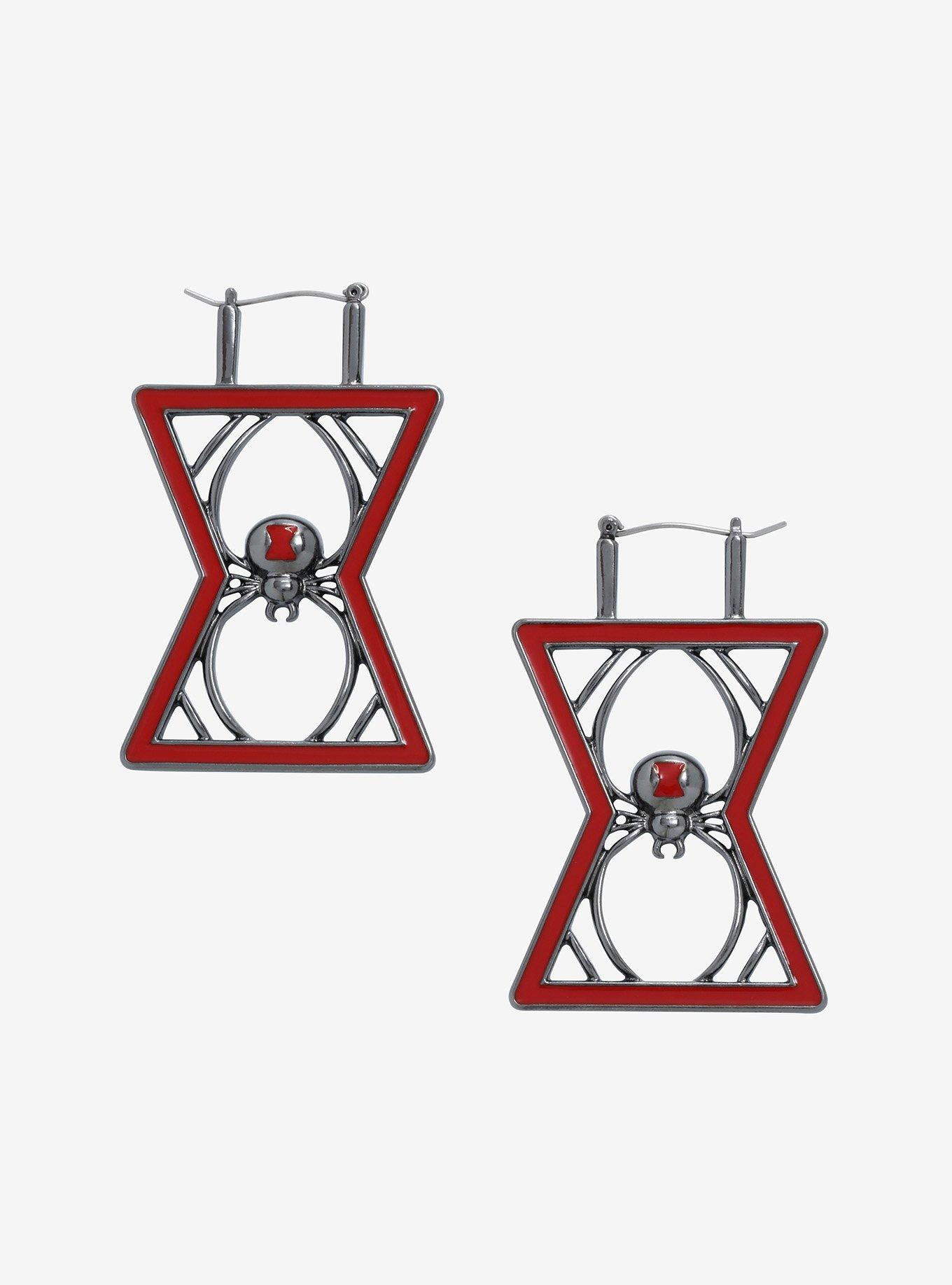 Marvel Black Widow Hourglass Statement Earrings - BoxLunch Exclusive, , hi-res
