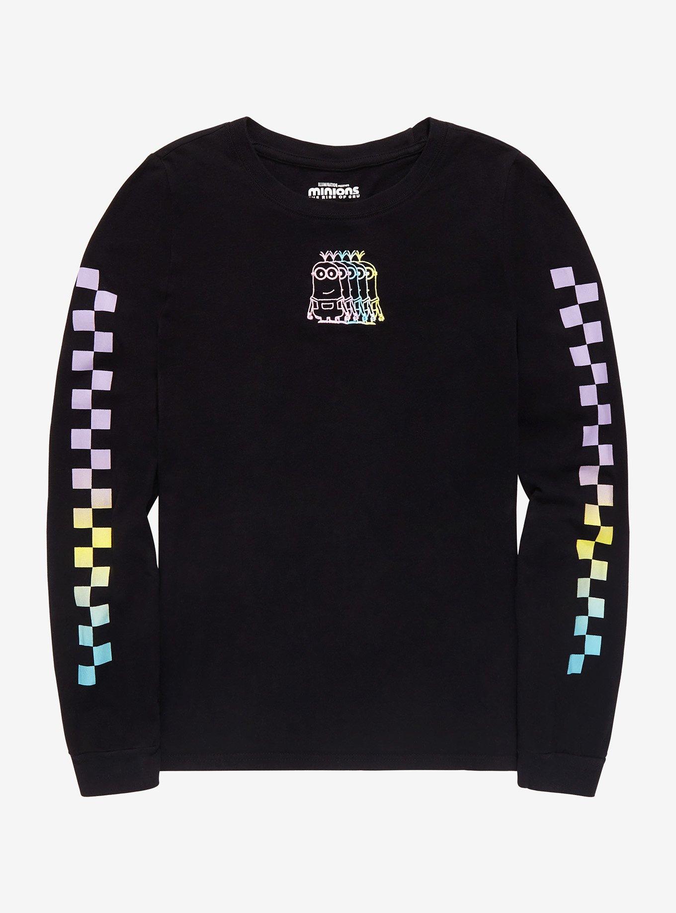 Minions Kevin Rainbow Outline Long Sleeve T-Shirt - BoxLunch Exclusive, MULTI, hi-res