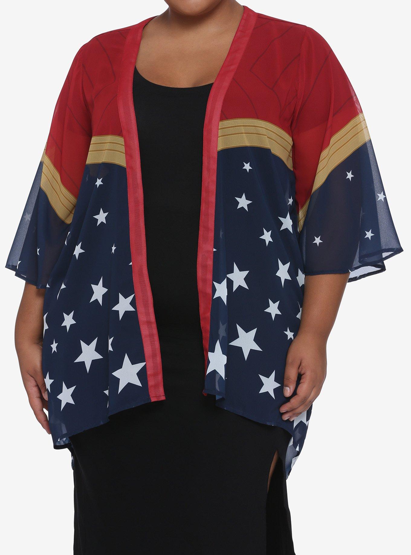 Her Universe DC Comics Wonder Woman 1984 Armor Midi Kimono Plus Size, MULTI, hi-res