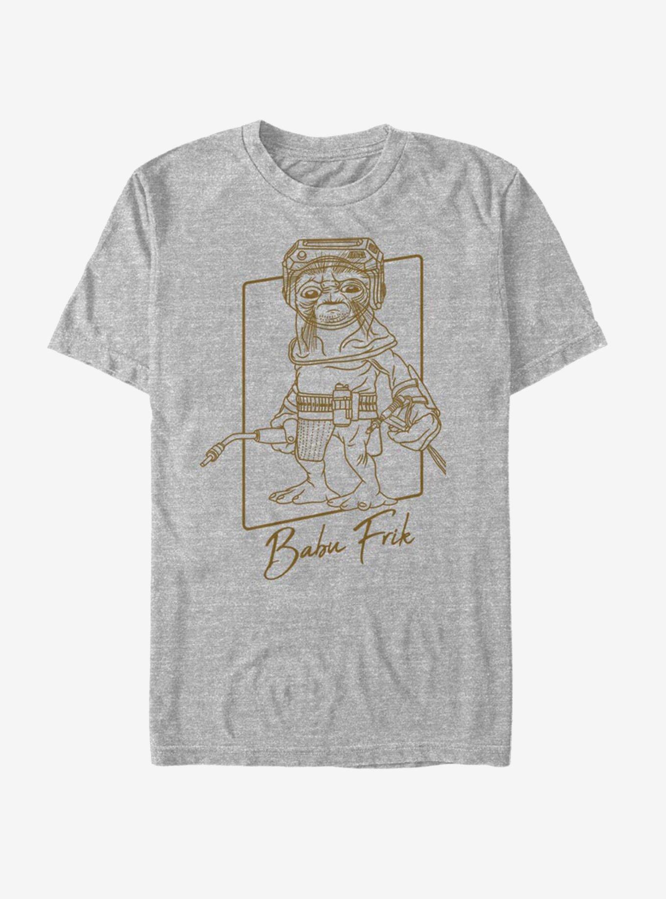 Star Wars: The Rise of Skywalker Babu Frik Outline T-Shirt, ATH HTR, hi-res