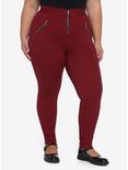 Black & Red Houndstooth Ultra Hi-Rise Skinny Pants Plus Size, HOUNDSTOOTH PLAID, hi-res