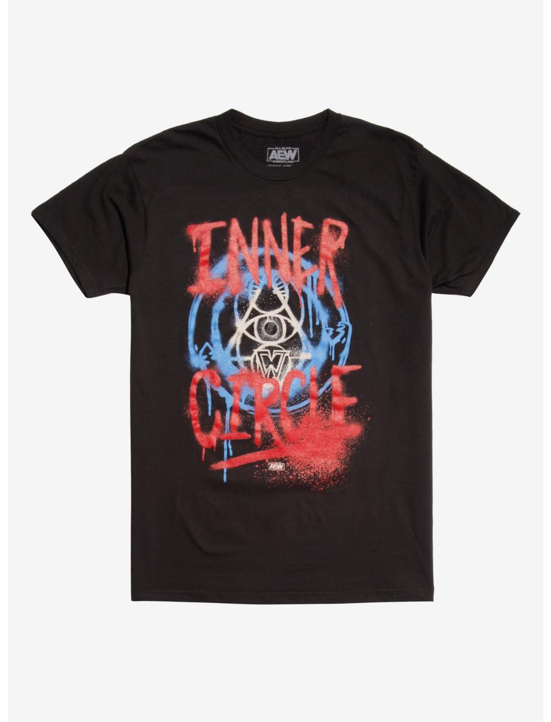 All Elite Wrestling Chris Jericho Inner Circle Spray Paint T-Shirt, BLACK, hi-res