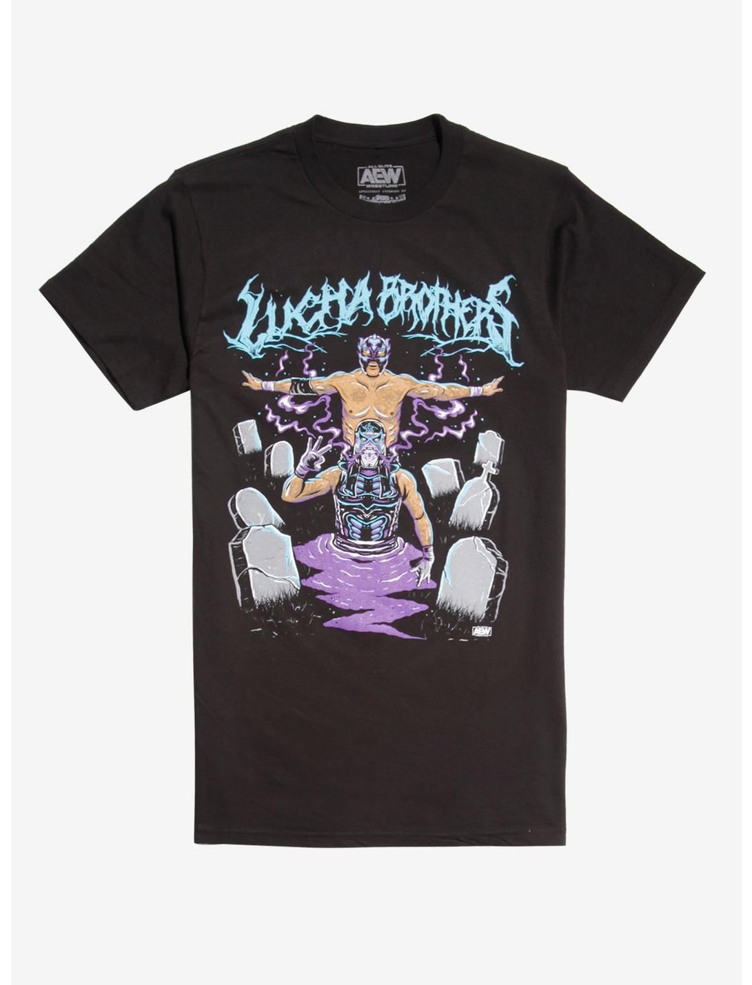 All Elite Wrestling Lucha Brothers Graveyard T-Shirt, BLACK, hi-res