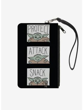 Star Wars The Mandalorian Child Protect Attack Snack Black Wallet Canvas Zip Clutch, , hi-res